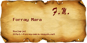 Forray Mara névjegykártya