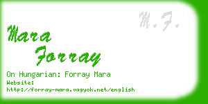 mara forray business card